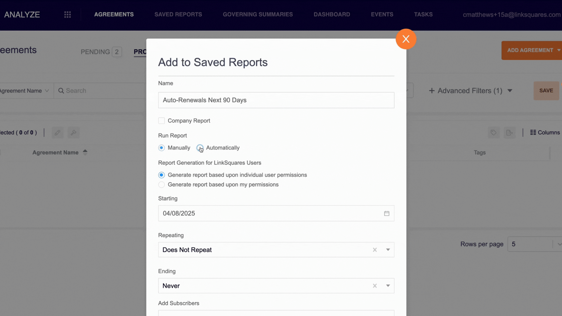 Scheduled Saved Reports